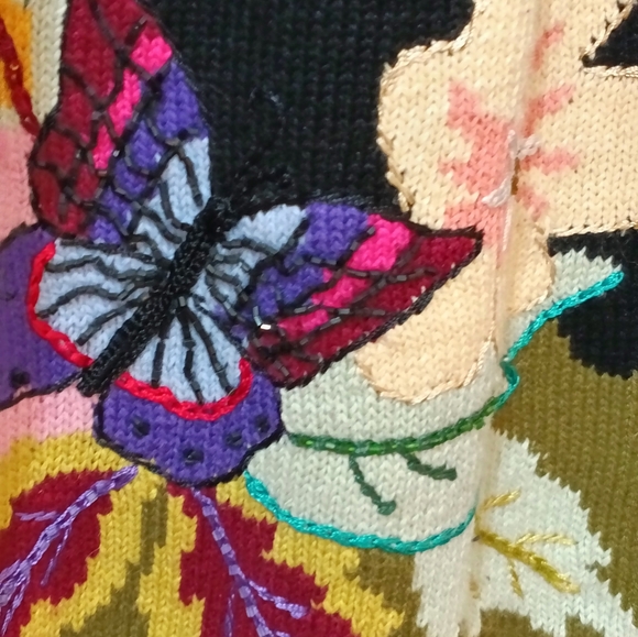 Storybook Knits Vintage butterfly cardigan 1X - Picture 2 of 9